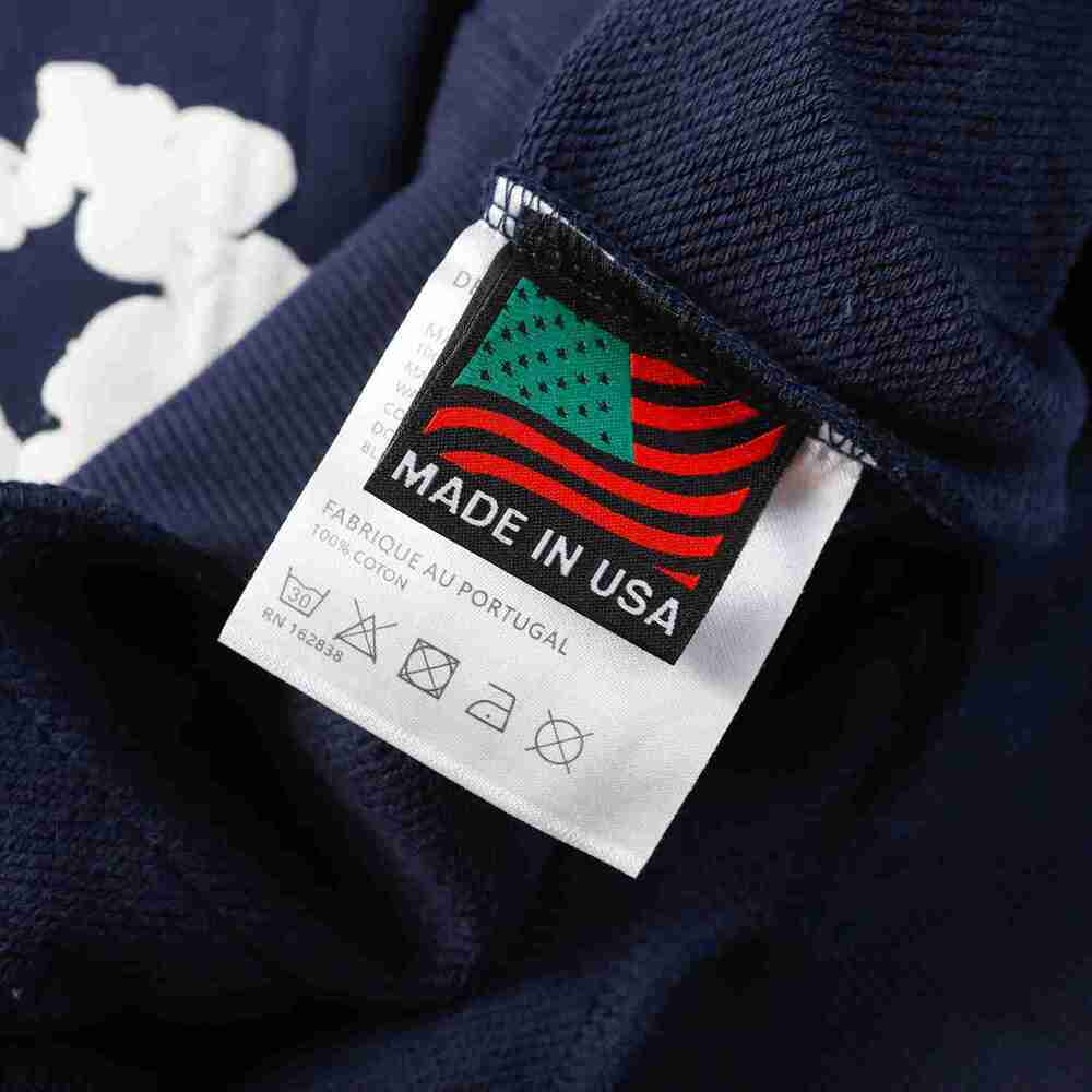 ⭐Navy 3D Foam Wreath Print Oversized Pullover Hoodie - Picture 8 of 8